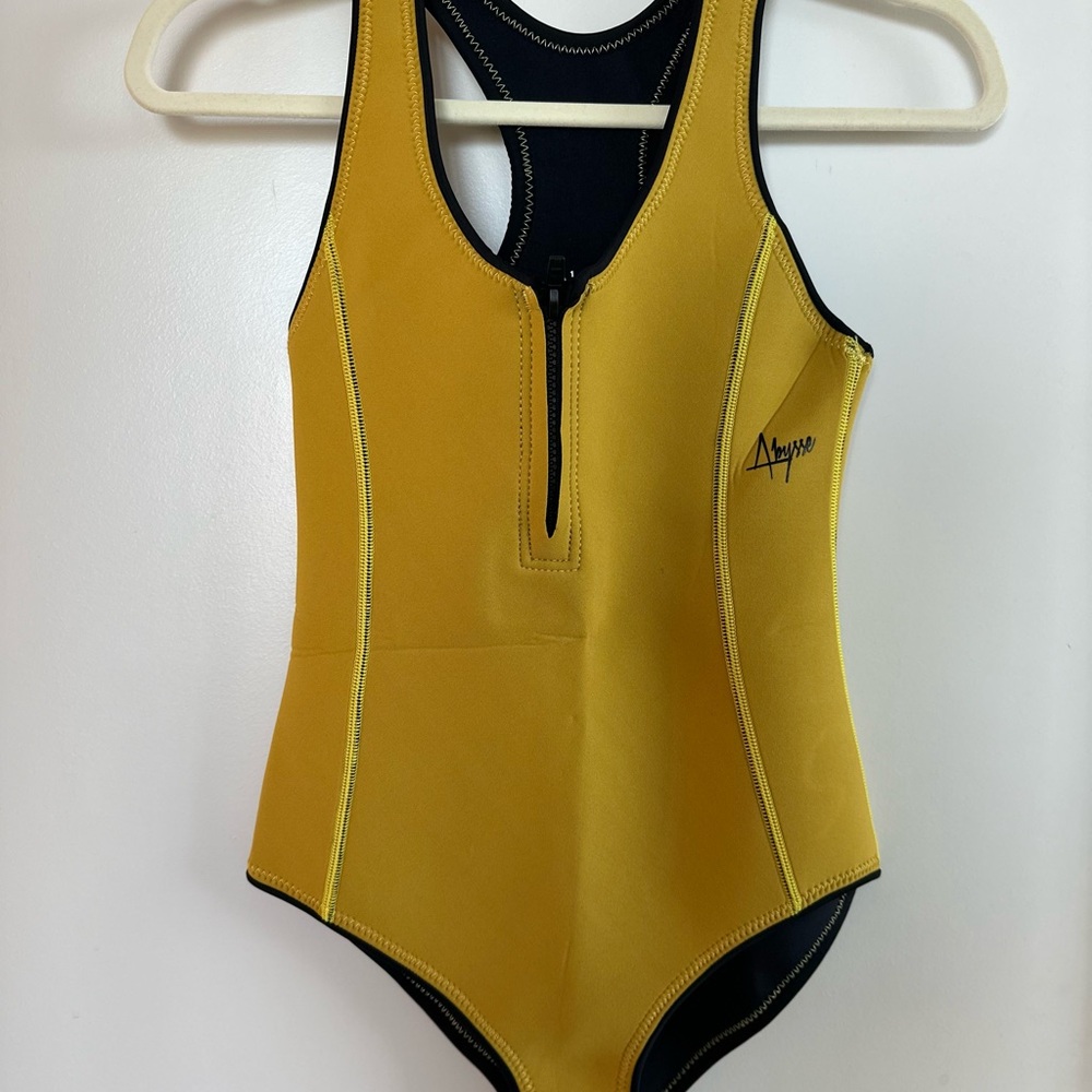Abyss Yellow Neoprene One piece Wet Suit with Zip
